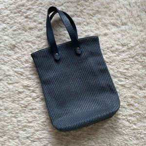 Vintage Hermès Ahmedabad PM Handbag Bag Purse Pale Blue Woven Leather Tote